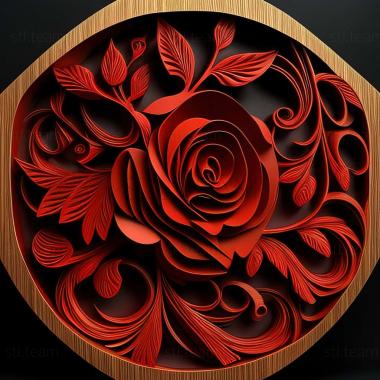 3D модель Красная роза серии (STL)